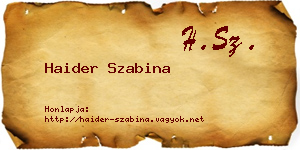 Haider Szabina névjegykártya