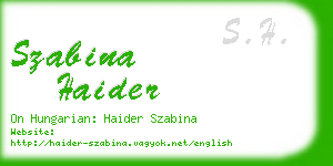 szabina haider business card